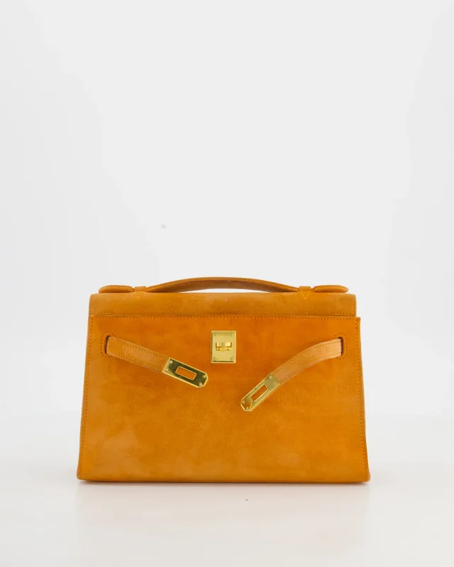 Hermès Vintage Mini Kelly Pochette Bag in Orange Calfskin from Sellier, photo 23 of 23