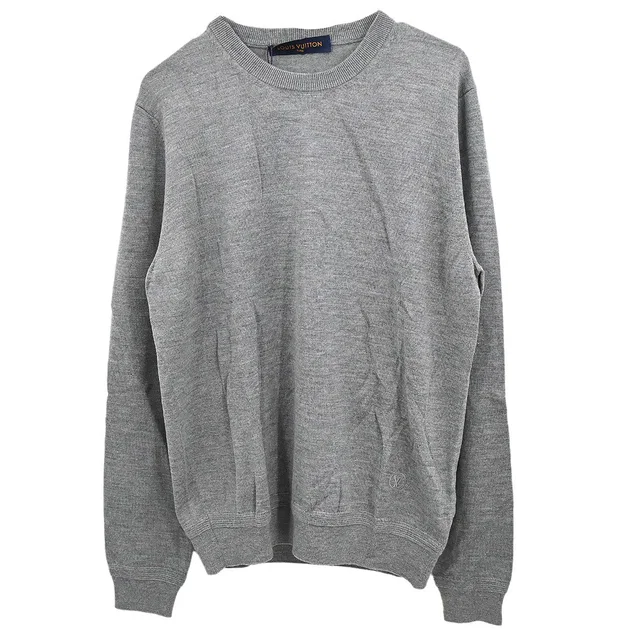 Louis Vuitton 2018 Long Sleeve Top Gray #M in Grey Silk from AMORE Vintage Tokyo