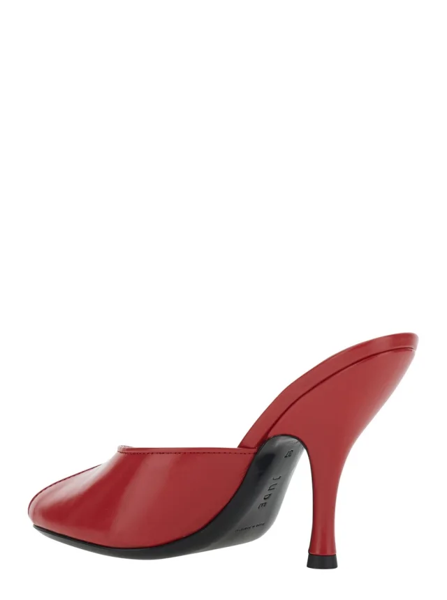 JUDE 'Date' Red Heel Sandals with Cut-out Toe in Leather Women in Red 100% Lambskin, photo 5 of 8 from Gaudenzi Boutique