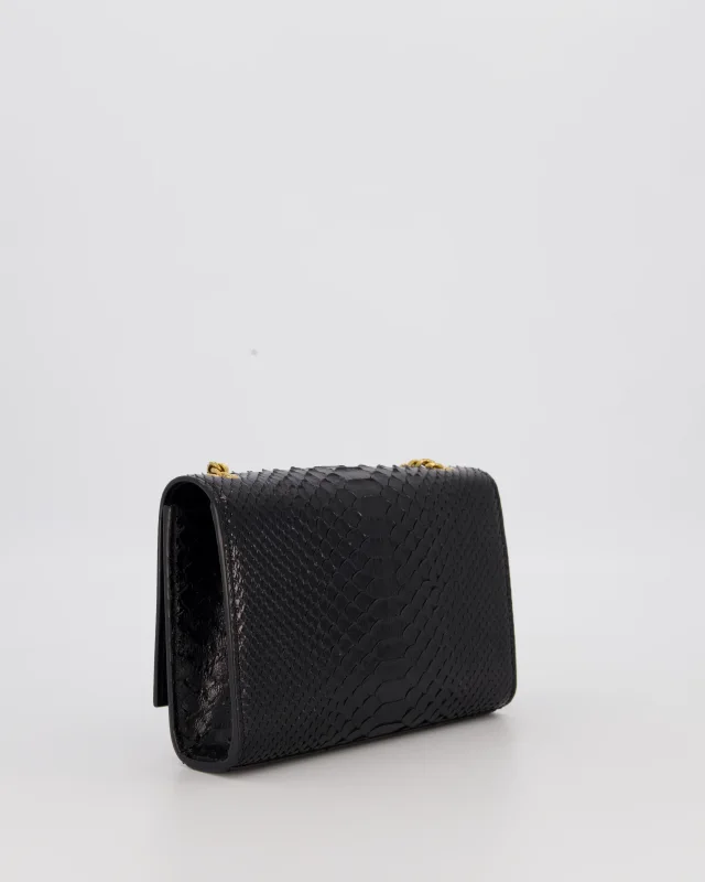 Saint Laurent Kate Monogram Chain Wallet Bag in Black Python from Sellier, photo 2 of 4