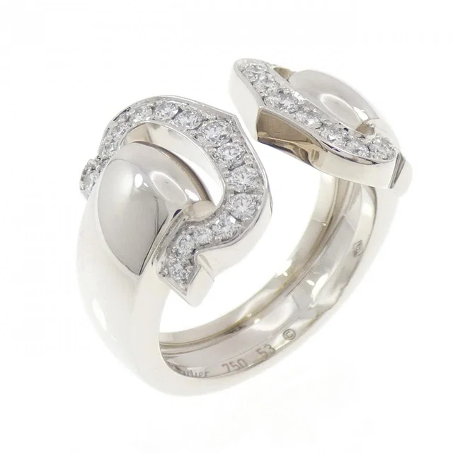 Cartier 2C Large 750 White Gold Diamond Ring Size 13 in White from LuxUness