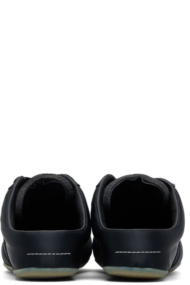 MM6 Maison Margiela Black Satin Factory Sneakers, photo 2 of 5 from SSENSE