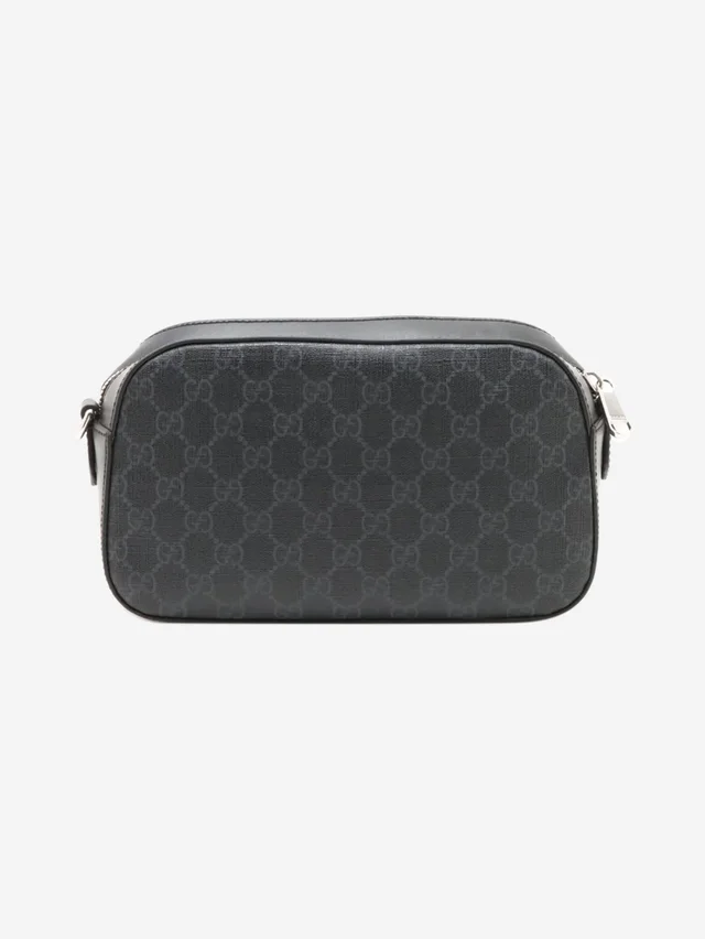 Gucci Black GG Supreme PVC Shoulder Bag in Black Leather from Sign of the Times, photo 2 of 2