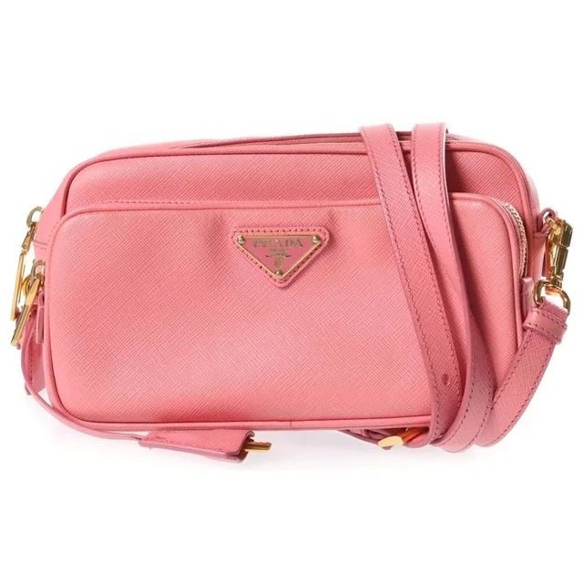 Prada Camera Bag Pink Leather Gold in Pink Leather from The Reluxe