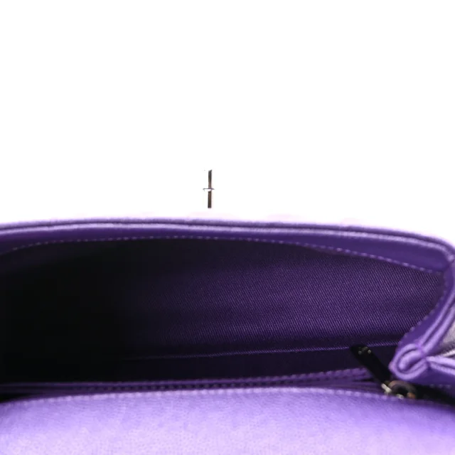 Chanel Caviar Chevron Quilted Mini Coco Handle Flap Purple in Purple Caviar leather from FASHIONPHILE, photo 5 of 10