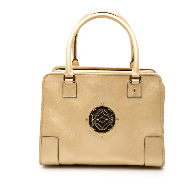 Gold LOEWE Goatskin Amazona 32 Handbag in Gold Goatskin from Designer Revival