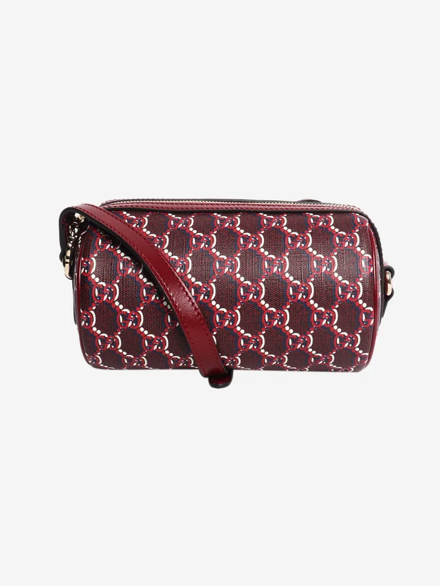 Gucci Burgundy GG Shadow Monogram bag in Burgundy Coated canvas from Sign of the Times