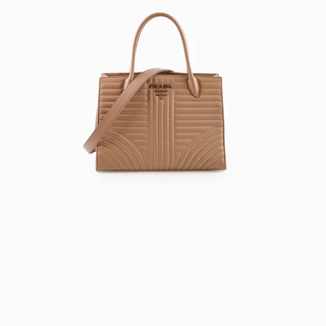 Prada Soft Calfskin Impunture Diagramme Large Tote in Calfskin from The Purse Affair