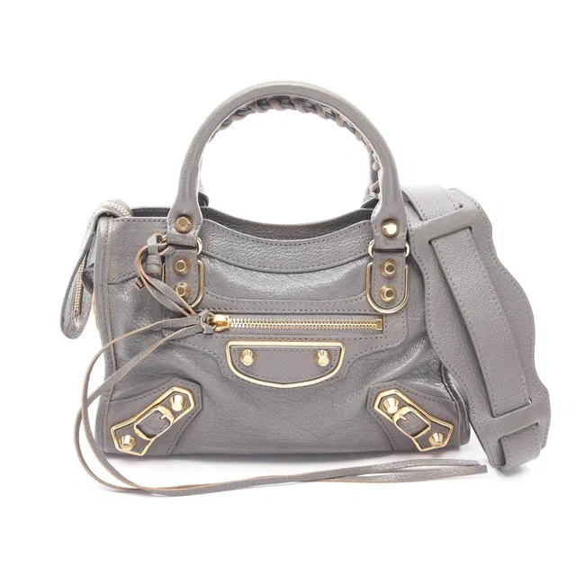 Balenciaga Classic Metallic Edge Mini City leather 2way bag in Leather from LuxUness