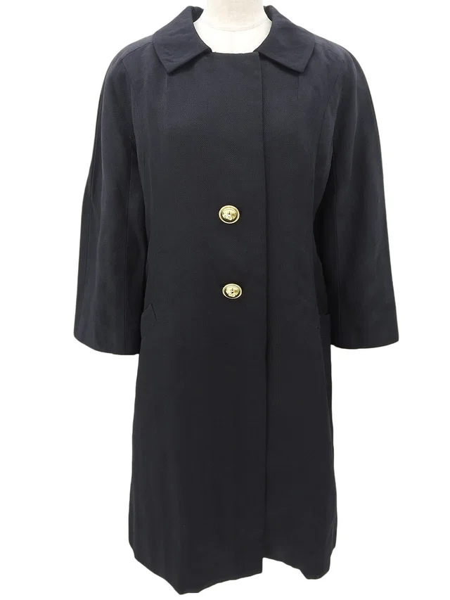 Dior Logo Button Long Jacket Black in Black from VINTAGE QOO TOKYO