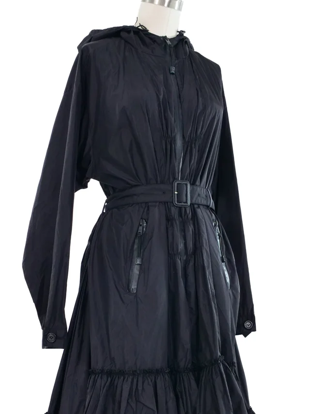 2017 Prada Nylon Ruffle Coat Dress in Nylon from Arcade Vintage, photo 2 of 2
