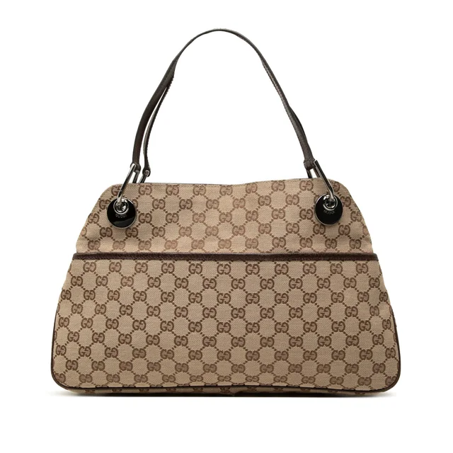 Beige Gucci GG Canvas Eclipse Shoulder Bag in Beige Canvas from Designer Revival, photo 1 of 1