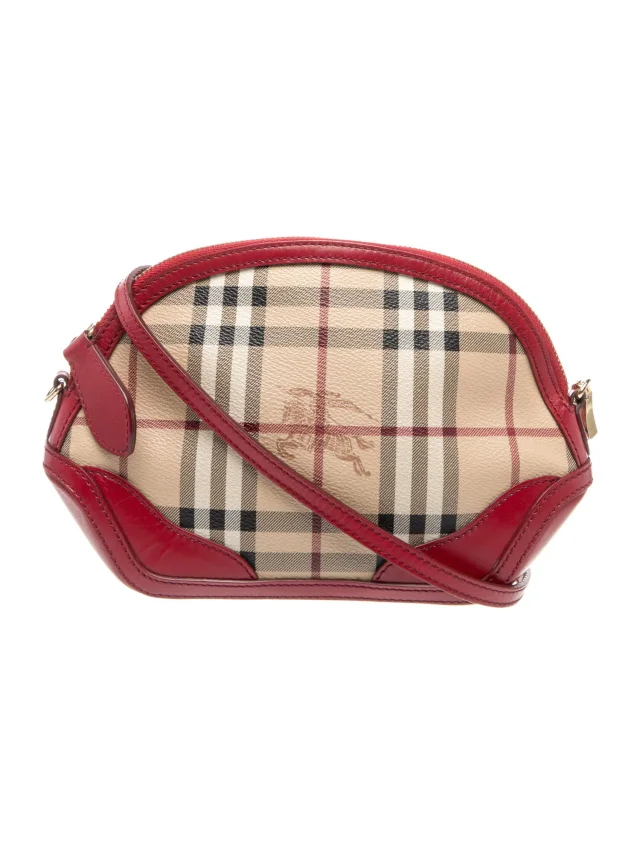 Burberry Haymarket Check Crossbody Bag in Leather from The RealReal