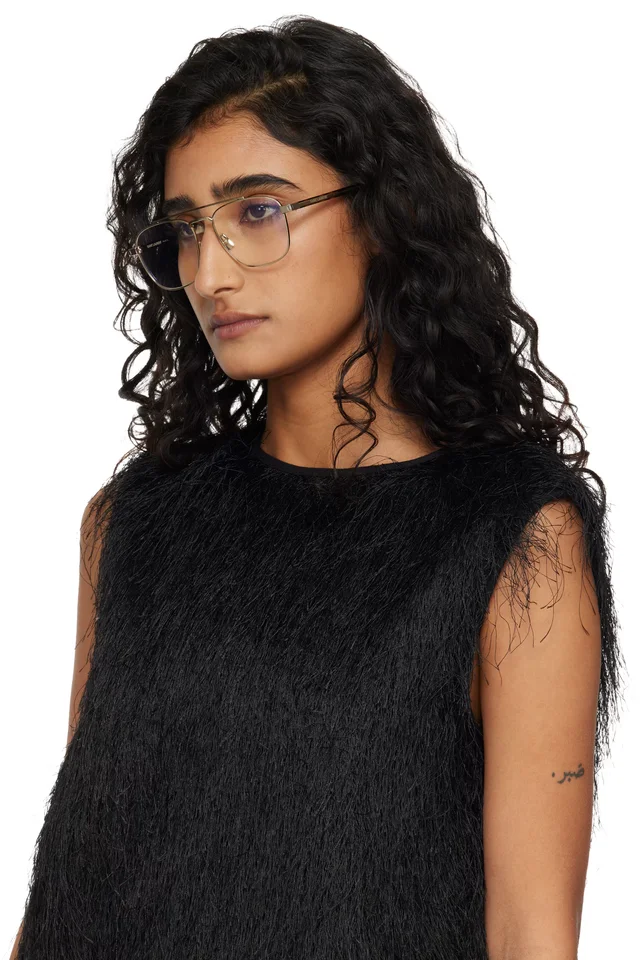 Saint Laurent Gold SL 665 Glasses, photo 4 of 4 from SSENSE