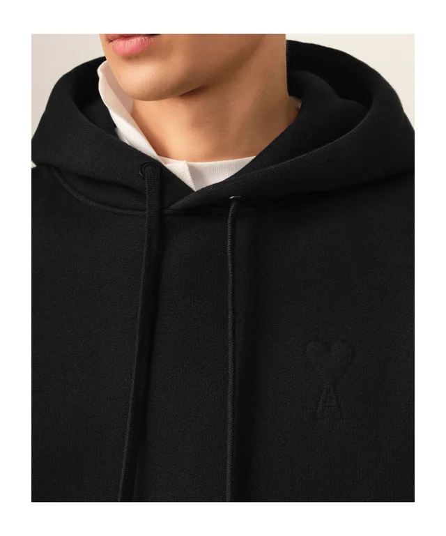Ami Paris Black cotton hoodie with embossed Ami de Coeur, photo 6 of 6 from SENSER