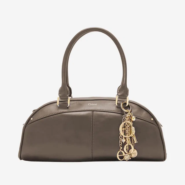 Chloé Leather Bowling Shoulder Bag — Taupe in Taupe Leather from HEWI