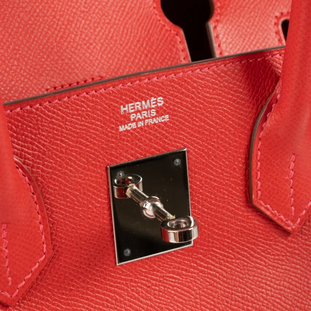 Hermès Birkin 30 Rouge Casaque Epsom PHW in Red Epsom leather from Labellov, photo 7 of 12