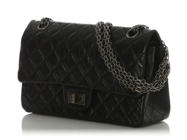 Chanel Quilted Distressed Calfskin Reissue 225 in Black Calfskin from Ann's Fabulous Finds, photo 4 of 10