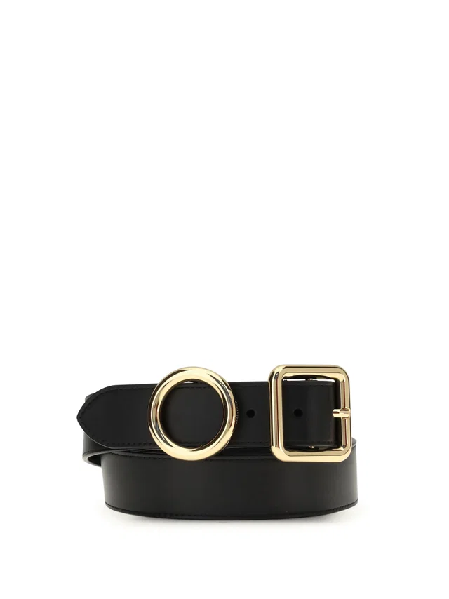 Jacquemus Regalo Belt — Black Calf Leather Bos Taurus in Black Calfskin from HEWI