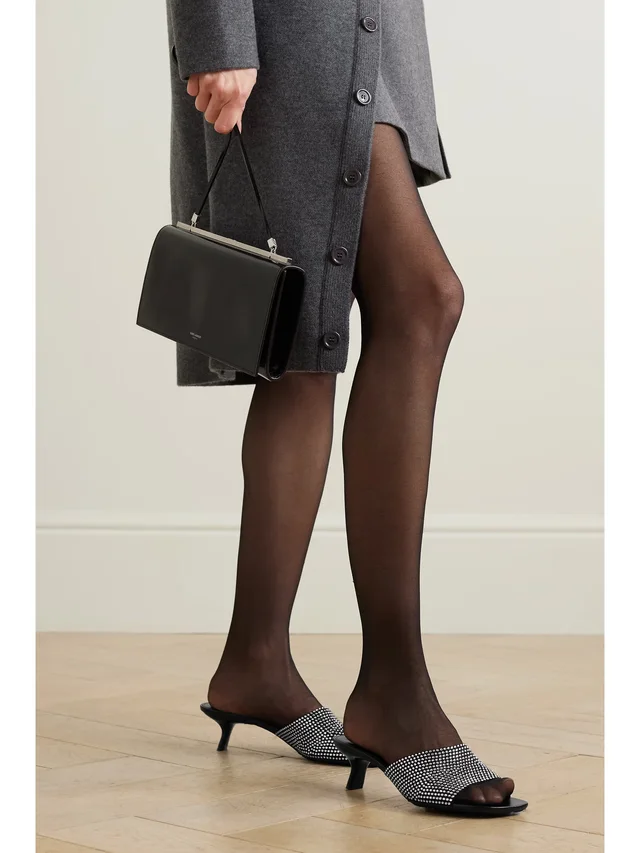 LOEWE Petal crystal-embellished suede mules in Black, photo 2 of 2 from NET-A-PORTER (Canada)