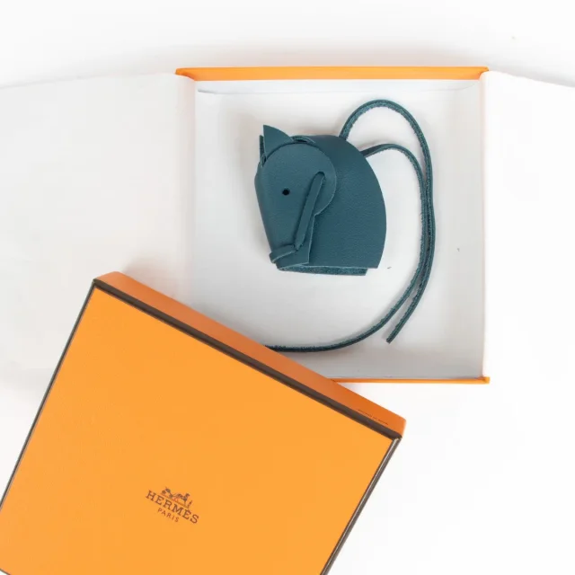 Hermès Tete de Cheval Charm in Blue Leather from Labellov, photo 2 of 3