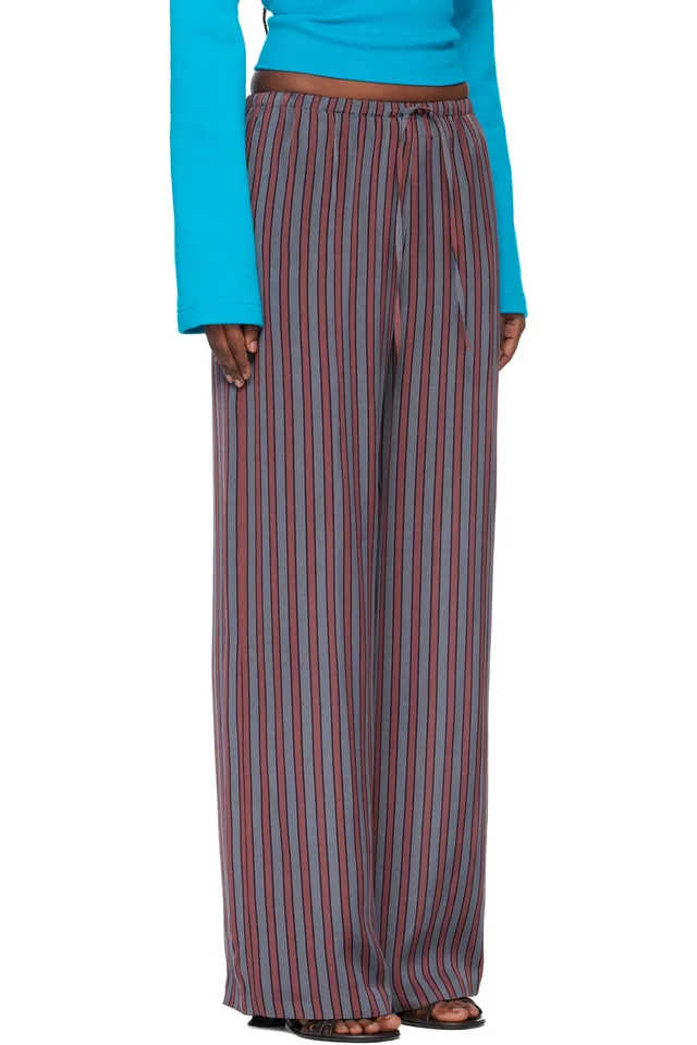 Dries Van Noten Gray & Burgundy Puvis Straight Leg Casual Trousers, photo 2 of 4 from SSENSE