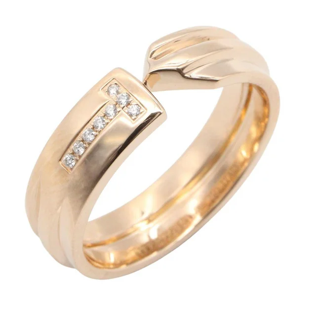 Tiffany & Co. Ring T Modern Key Diamond 18K Pink Gold in Pink from The Reluxe