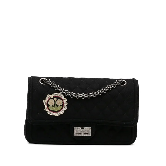 Black Chanel Reissue Wool Shoulder Bag in Black Wool from Designer Revival, photo 1 of 1