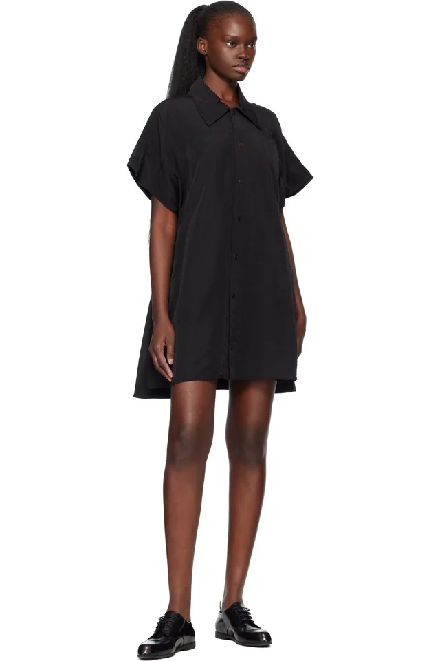 Y-3 Black Short Sleeve Utility Overshirt, photo 4 of 4 from SSENSE