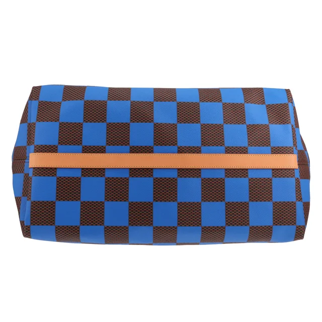 Louis Vuitton travel bag in brown and blue Damier canvas and natural leather in Brown Canvas from Collector Square, photo 3 of 3