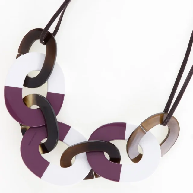 Hermès Lacquer Buffalo Horn Necklace in Brown Others from LuxUness, photo 3 of 10
