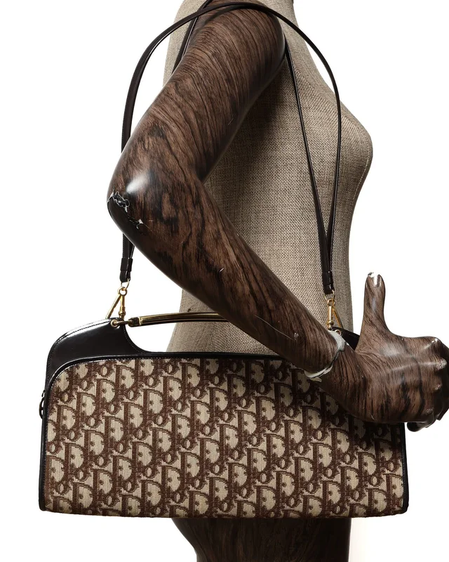 Dior 1970s Monogram Top Handle Clutch Bag in Coated canvas from A Retro Tale, photo 10 of 10