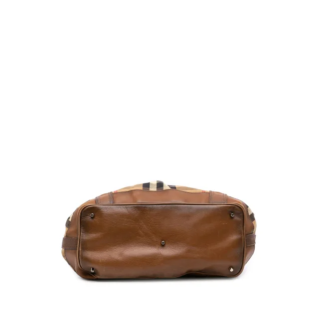 Beige Burberry House Check Canvas Beaton Shoulder Bag in Beige Canvas from Designer Revival, photo 3 of 7