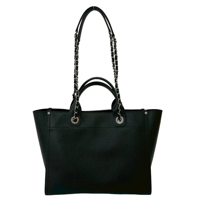 Chanel Deauville Caviar Leather 2way Tote Bag in Black Calfskin from LuxUness, photo 3 of 10