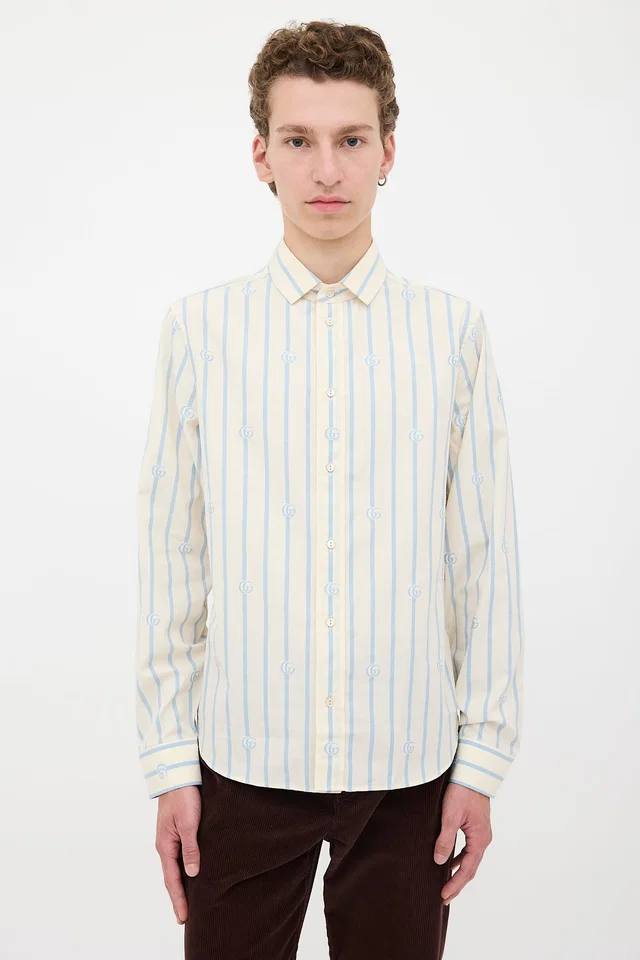 Gucci 2020 Striped GG Shirt from VSP Consignment