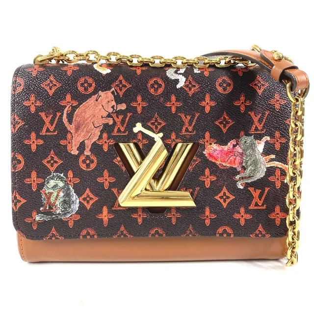Louis Vuitton Shoulder Bag Sac Twist MM Monogram Canvas Brown in Brown Coated canvas from The Reluxe