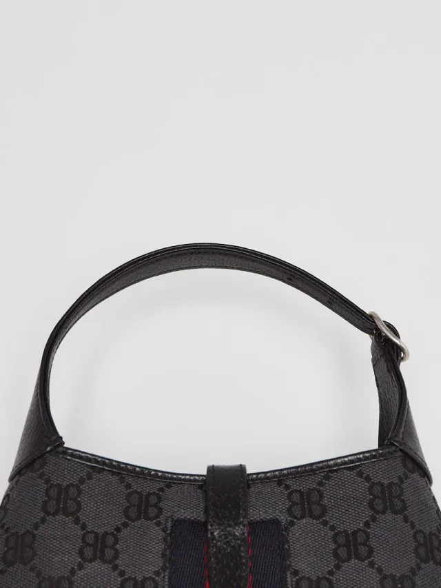 Balenciaga x Gucci Grey/Black Canvas/Leather The Hacker Project 1961 Mini Jackie Bag in Black Canvas from Yoogis, photo 6 of 10