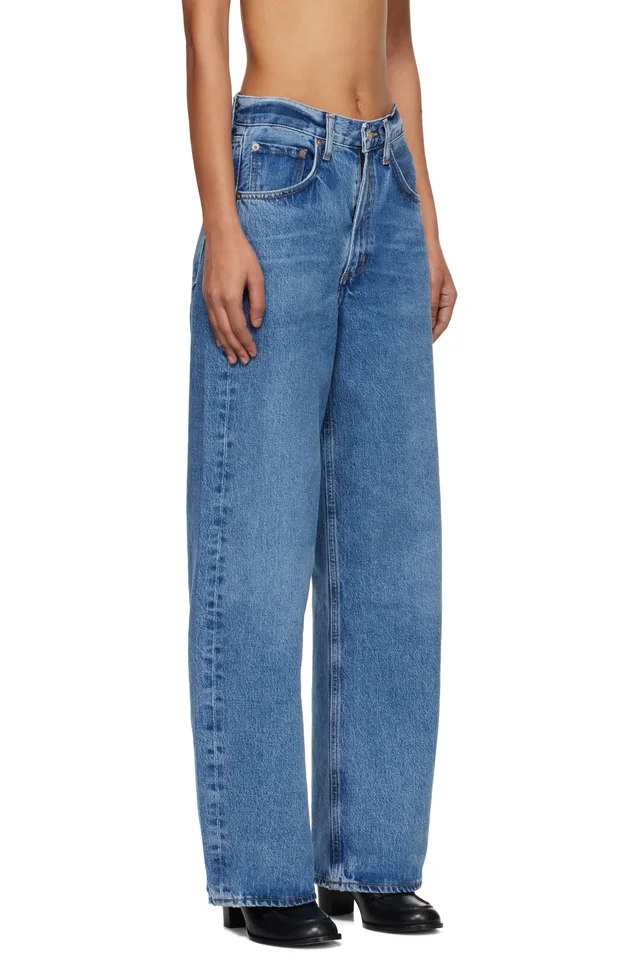 AGOLDE Blue Low Curve Jeans, photo 2 of 4 from SSENSE