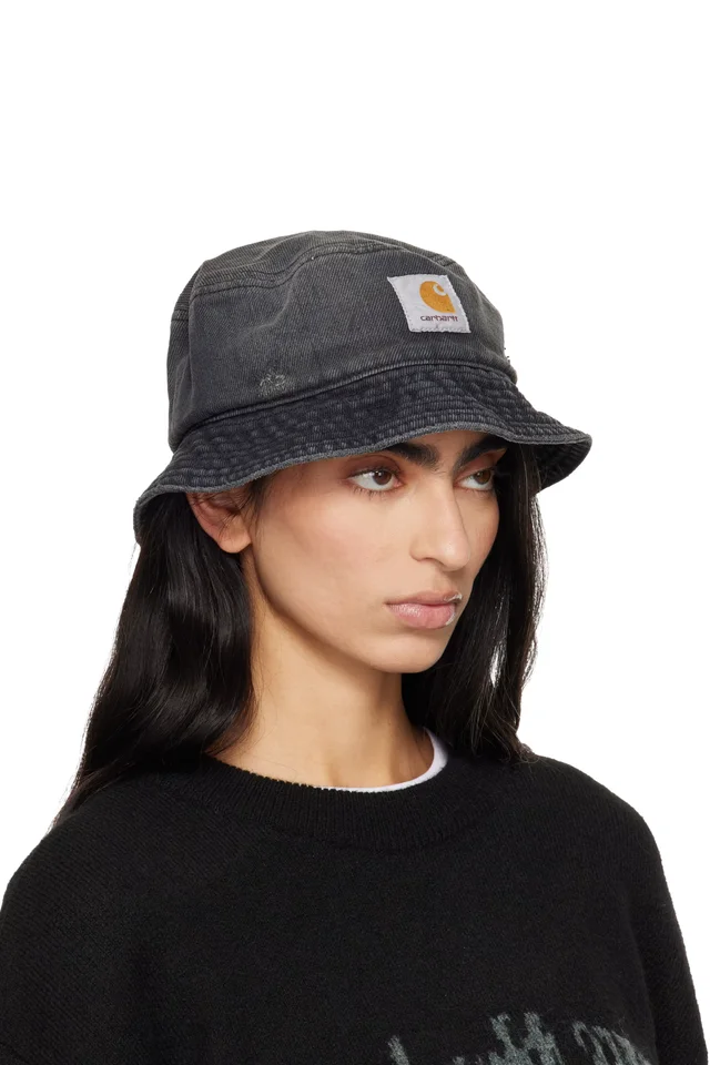 Carhartt Work In Progress Black Aden Bucket Hat, photo 2 of 3 from SSENSE