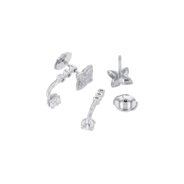 Louis Vuitton Diamond Double Round EarringsQ06400 18K White Gold in White from GALLERY RARE, photo 4 of 13