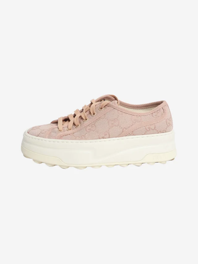 Gucci Pink monogram trainers - size EU 36 (UK 3) in Pink Canvas from Sign of the Times