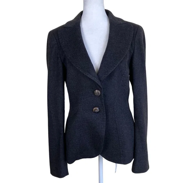 Escada Sz 36 Vintage Cashmere Blazer Single Breasted Tailored Classic Feminine in gray Cashmere from Poshmark