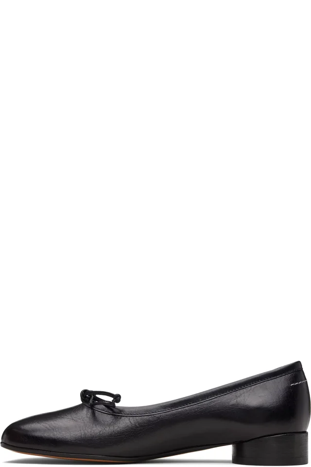 MM6 Maison Margiela Black Anatomic Numeric Ballerina Flats, photo 3 of 5 from SSENSE