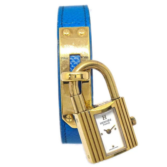 Hermès Kelly Watch Quartz Watch Blue Courchevel □A in Blue from AMORE Vintage Tokyo