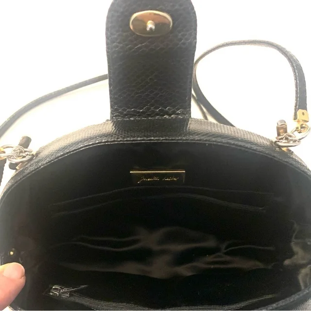 Judith Leiber Vintage Lizard Mini Crossbody Bag And Clutch, Black in black Lizard from Poshmark, photo 9 of 11