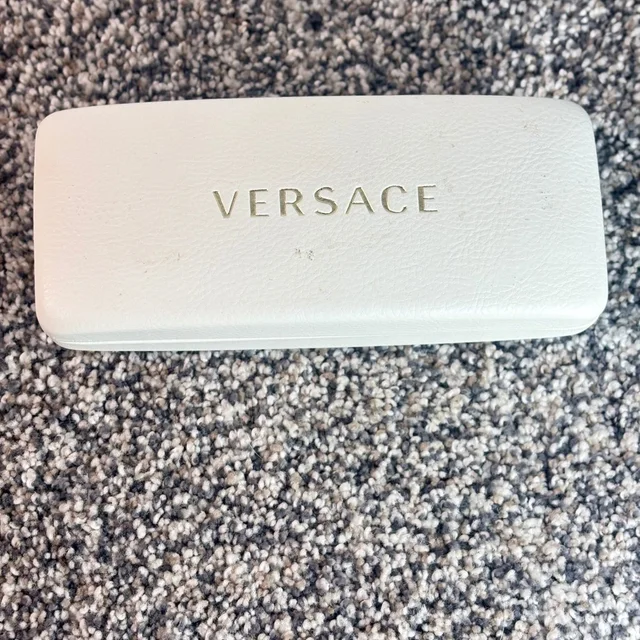Versace White Faux Leather Hard Shell Eyeglass Sunglasses Case Black Lining in black|white Leather from Poshmark