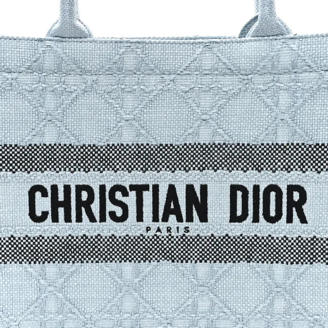 Dior Cannage Medium Book Tote Blue in Blue Raffia from FASHIONPHILE, photo 8 of 11