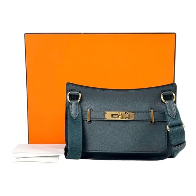 Hermès Jypsiere Mini Evercolour Vert Rousseau/Vert Cypres Color Bag in Green from Luxury Promise