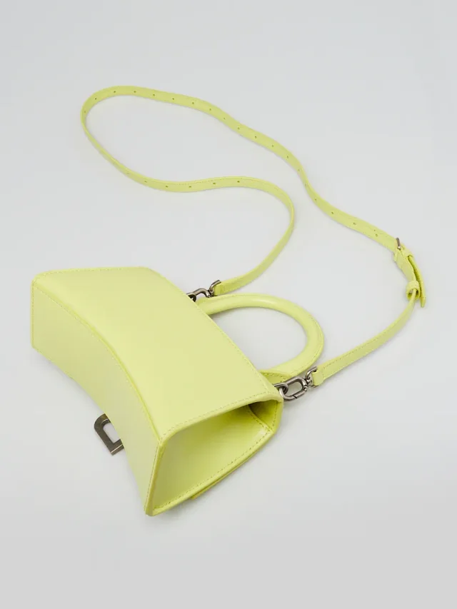 Balenciaga Smooth Leather Hourglass XS Top Handle Bag in Yellow Leather from Yoogis, photo 4 of 14