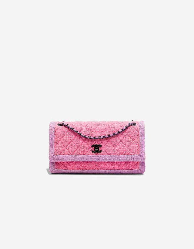 Chanel Timeless Medium Tweed Pink / Purple in Multicolour, Pink, Violet Tweed from SACLÀB